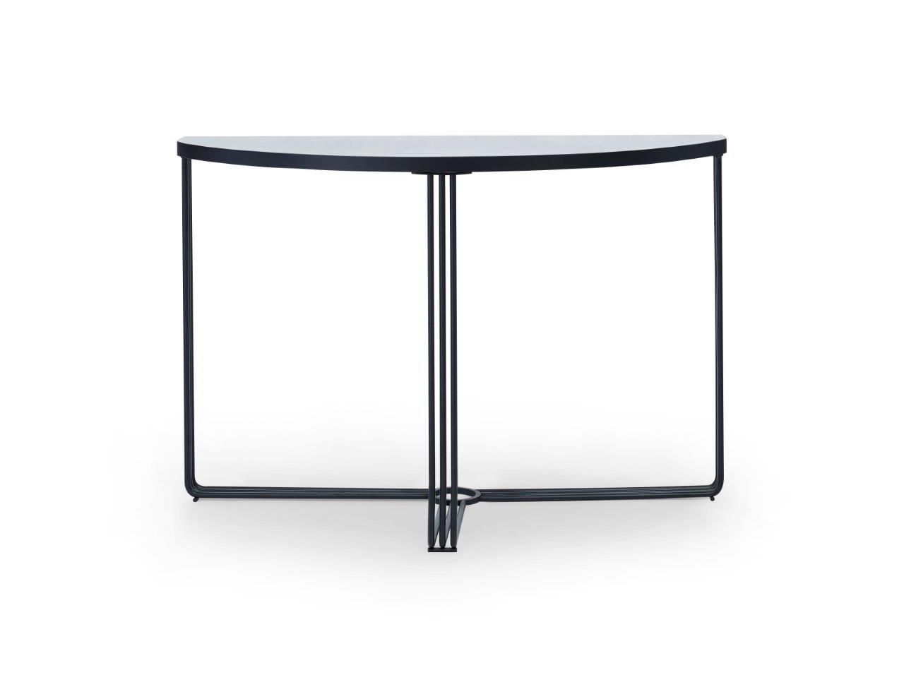 Gillmore Space Finn Collection Demi Lune Console Table with Matt Black Frame