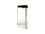 Gillmore Space Finn Collection Demi Lune Console Table with Brushed Brass Frame