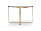 Gillmore Space Finn Collection Demi Lune Console Table with Brushed Brass Frame