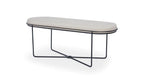 Gillmore Space Finn Collection Ottoman with Upholstered Top and Matt Black Frame