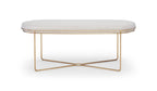 Gillmore Space Finn Collection Ottoman with Upholstered Top and Brushed Brass Frame