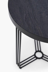 Gillmore Space Finn Collection Circular Side Table with Matt Black Frame