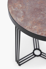 Gillmore Space Finn Collection Circular Side Table with Matt Black Frame