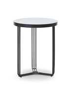 Gillmore Space Finn Collection Circular Side Table with Matt Black Frame