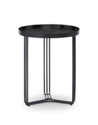 Gillmore Space Finn Collection Circular Side Table with Matt Black Frame
