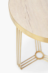 Gillmore Space Finn Collection Circular Side Table with Brushed Brass Frame