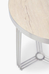 Gillmore Space Finn Collection Circular Side Table with Polished Chrome Frame