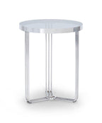 Gillmore Space Finn Collection Circular Side Table with Polished Chrome Frame