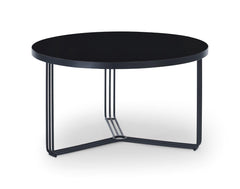 Gillmore Space Finn Collection Small Circular Coffee Table with Matt Black Frame