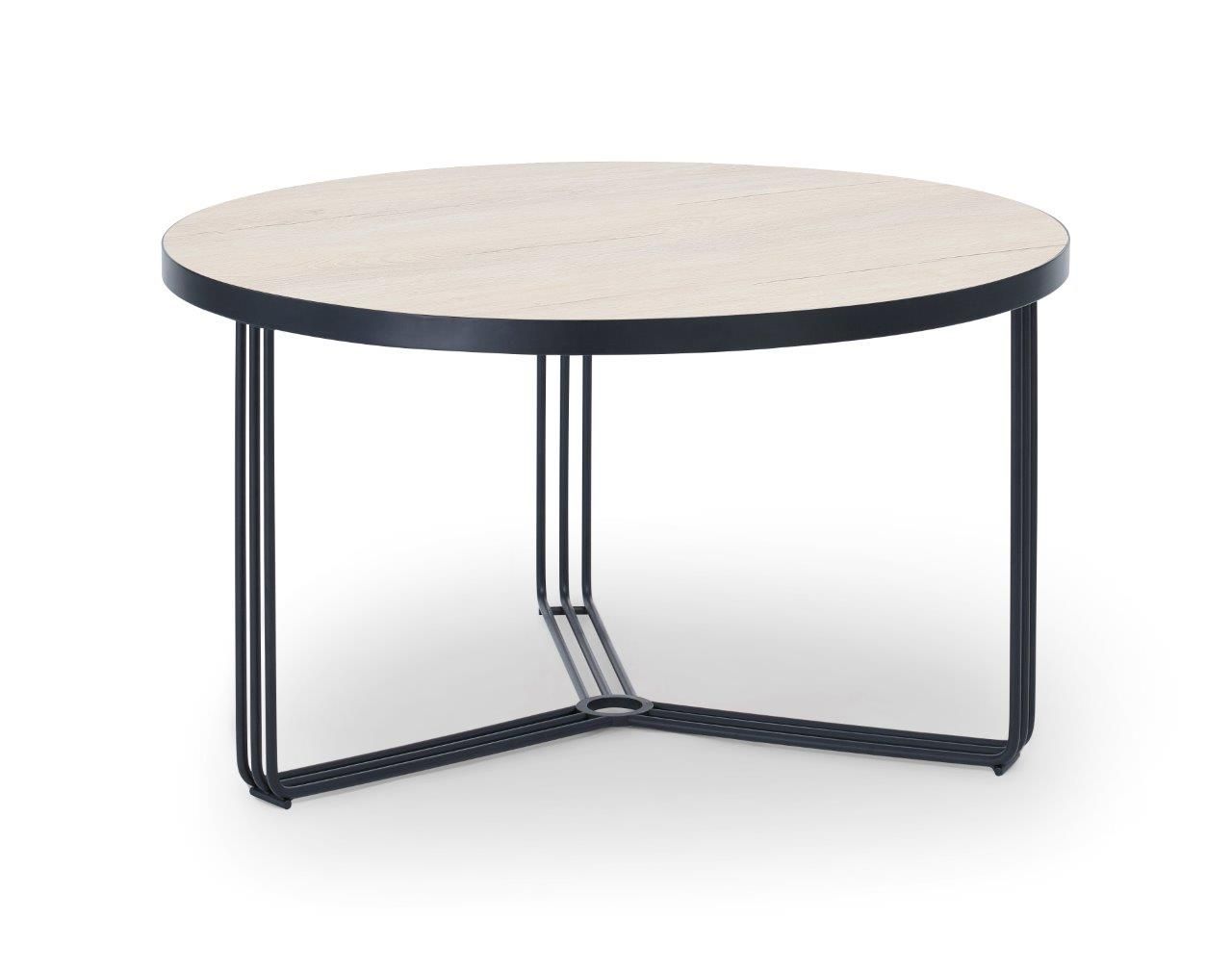 Gillmore Space Finn Collection Small Circular Coffee Table with Matt Black Frame