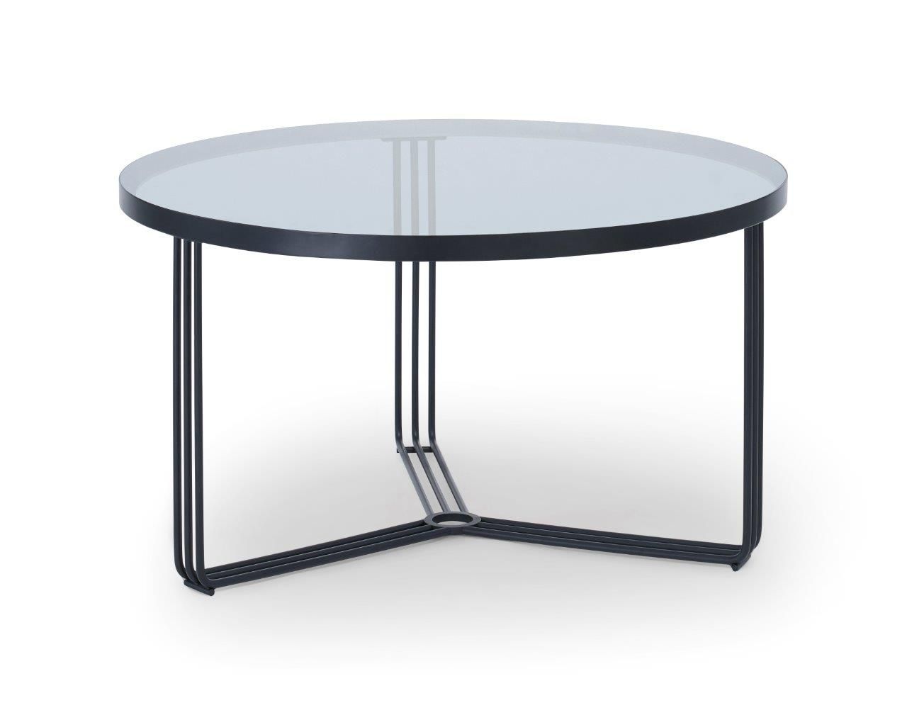 Gillmore Space Finn Collection Small Circular Coffee Table with Matt Black Frame