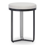 Gillmore Space Finn Collection Circular Side Table/Stool with Upholstered Top and Matt Black Frame