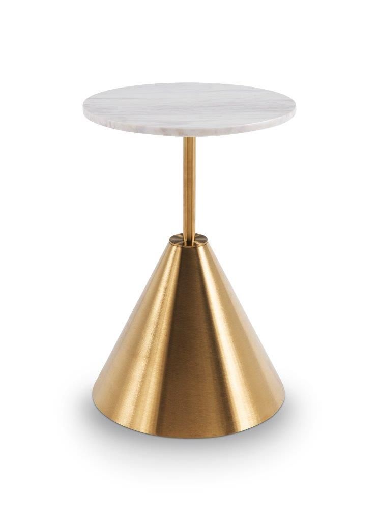 Gillmore Space Iona Collection Round Side Table with Brass Base
