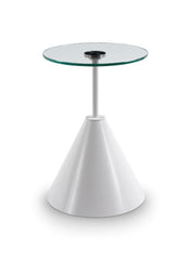 Gillmore Space Iona Collection Round Side Table with White Gloss Powder Base