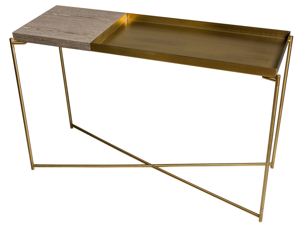 Gillmore Space Iris Large Console Table - Large Tray Combination Top