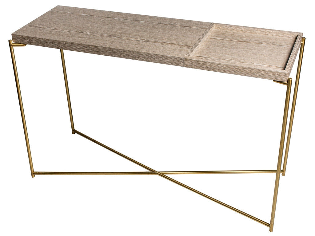Gillmore Space Iris Large Console Table - Small Tray Combination Top