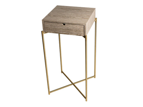 Gillmore Space Iris Square Plant Stand - Drawer Top