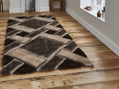 Think Rugs Hand Tufted Shaggy Collection - Noble House NH 9716 Beige/Brown