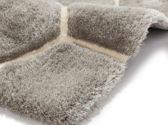 Think Rugs Hand Tufted Shaggy Collection - Noble House NH 30782 Grey/White