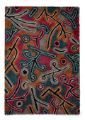 Think Rugs Machine Made Shaggy Collection - Royal Normadic Dark Multi A641