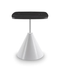 Gillmore Space Iona Collection Square Side Table with White Gloss Powder Base