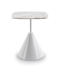 Gillmore Space Iona Collection Square Side Table with White Gloss Powder Base