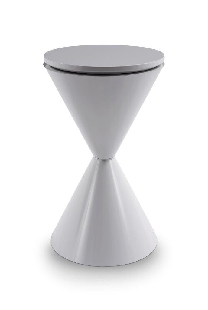 Gillmore Space Iona Collection Hourglass Side Table with White Gloss Powder Base