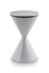 Gillmore Space Iona Collection Hourglass Side Table with White Gloss Powder Base